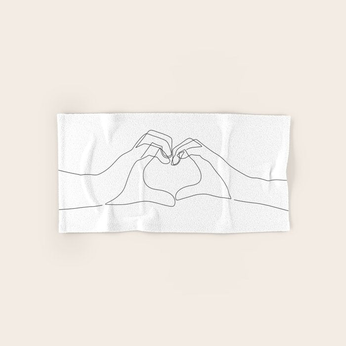 Hand Heart Bath Towel Gallery Image 1