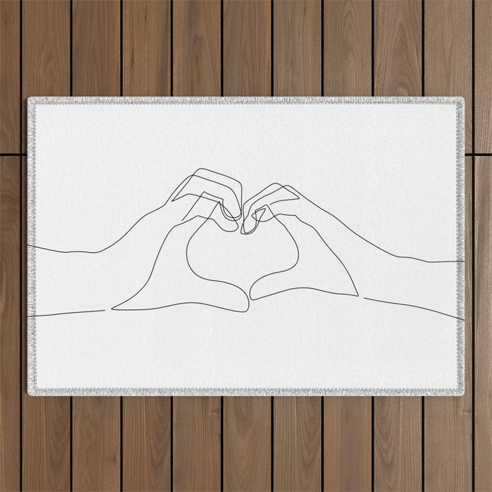 Hand Heart Outdoor Rug Gallery Image 1