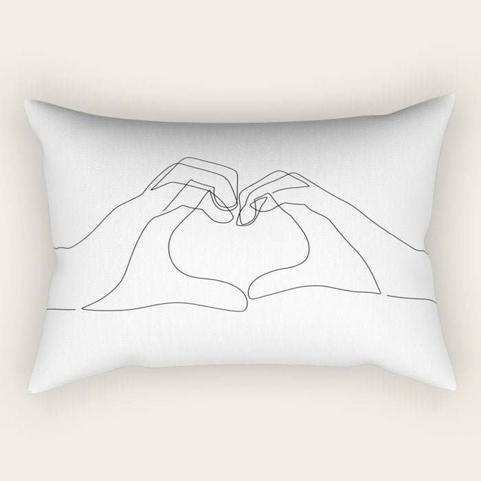 Hand Heart Rectangular Pillow Gallery Image 1