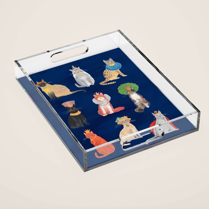 Cat Queens (Blue) Acrylic Tray Gallery Image 1