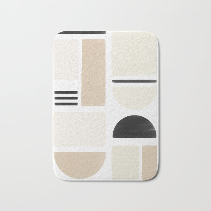 Geometrics | Black Bath Mat Gallery Image 1