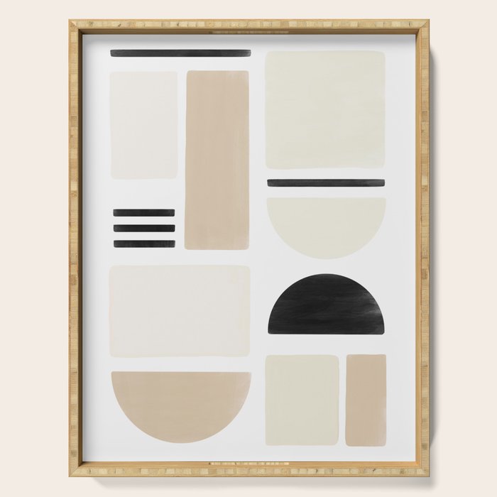 Geometrics | Black Serving Tray Gallery Image 1