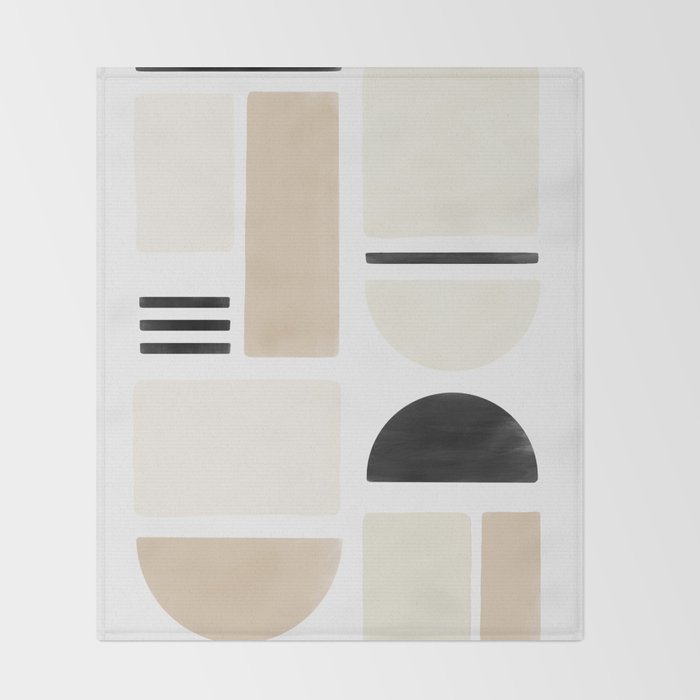 Geometrics | Black Throw Blanket Gallery Image 2