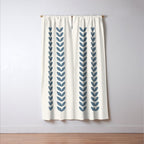 Leaf Pattern Pastel Blue - Scandinavian Window Curtain Gallery Image 3