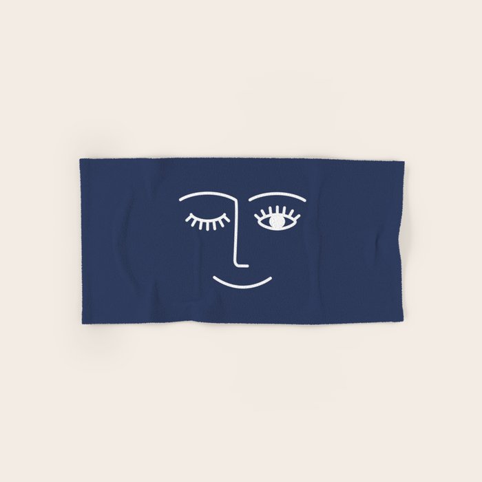Wink (Navy) Bath Towel Gallery Image 1