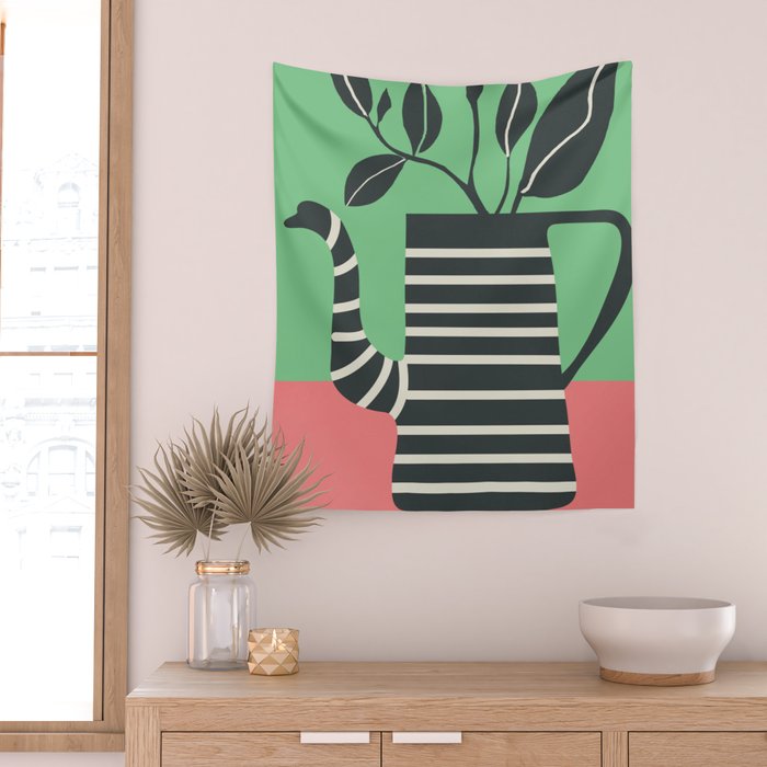 Teapot Garden 2 Wall Tapestry Gallery Image 2