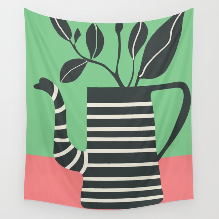 Teapot Garden 2 Wall Tapestry Gallery Image 4