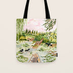 Canoeing on the Pond Tote Bag Gallery Image 1