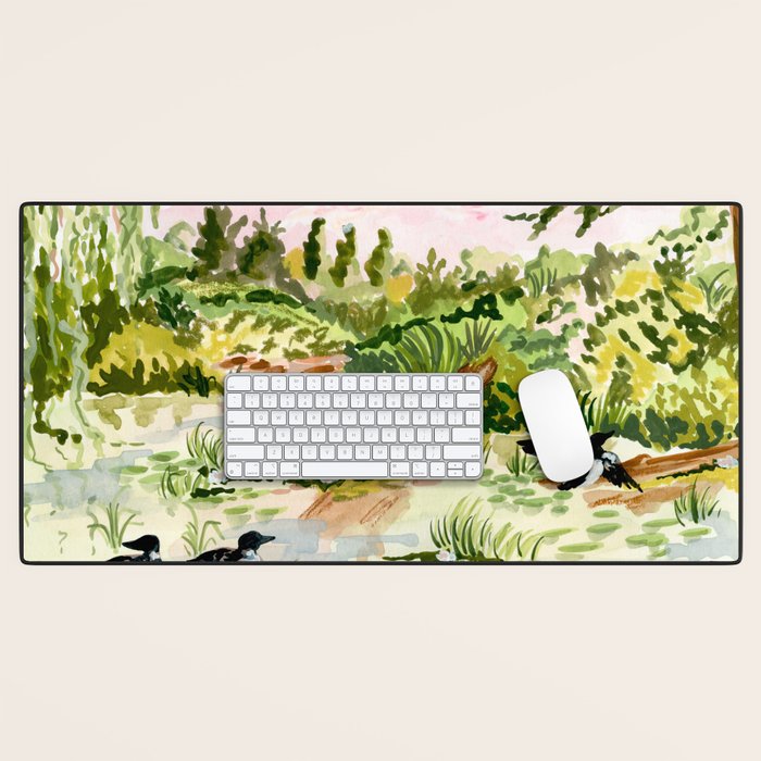 Canoeing on the Pond Desk Mat Gallery Image 1