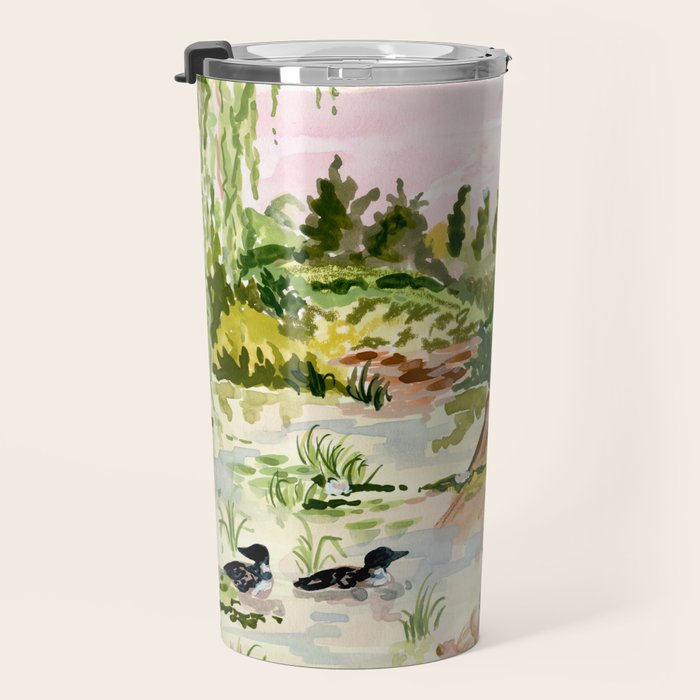 Canoeing on the Pond Travel Mug Gallery Image 3