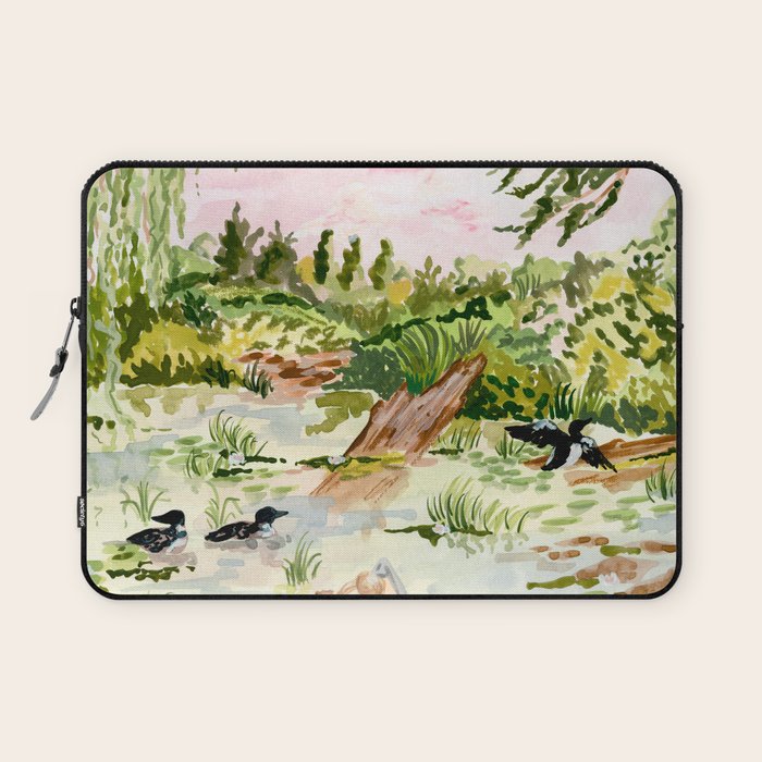 Canoeing on the Pond Laptop Sleeve Gallery Image 1