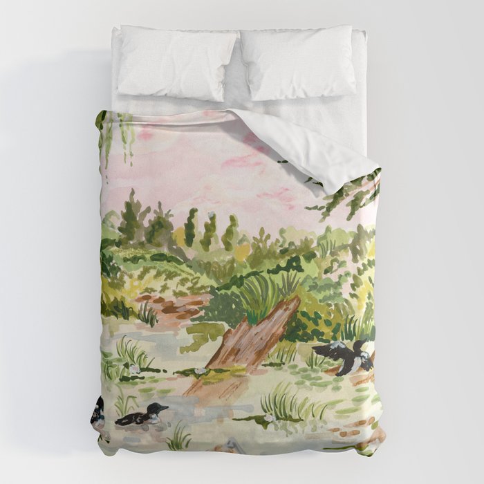 Canoeing on the Pond Duvet Cover Gallery Image 6