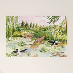 Canoeing on the Pond Welcome Mat Gallery Image 1