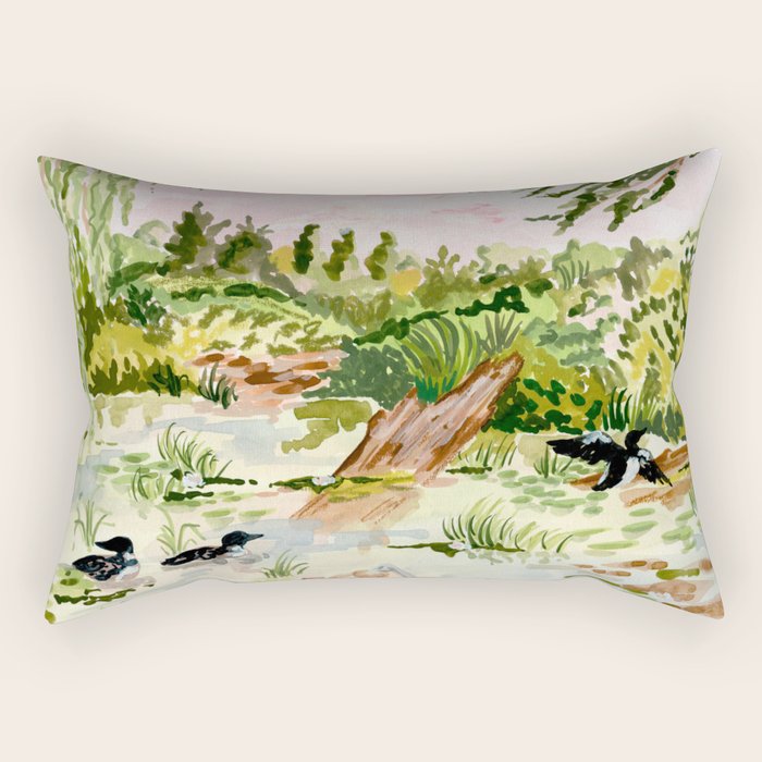Canoeing on the Pond Rectangular Pillow Gallery Image 2
