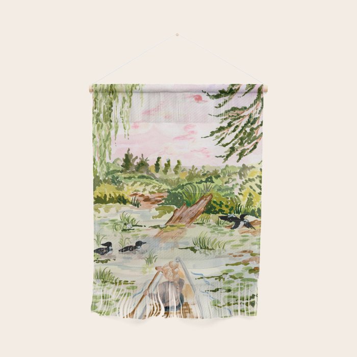 Canoeing on the Pond Wall Hanging Gallery Image 1