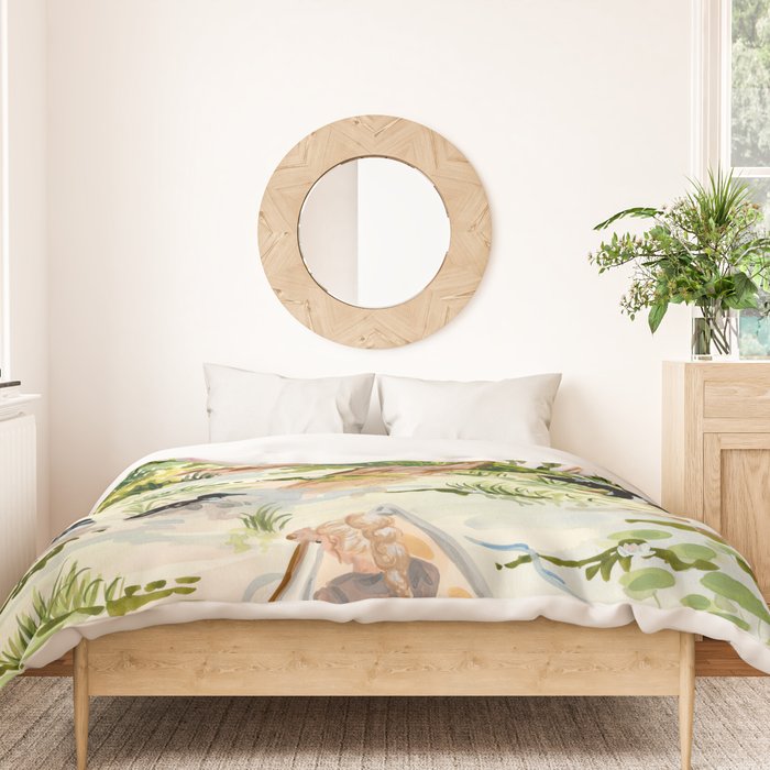 Canoeing on the Pond Duvet Cover Gallery Image 3