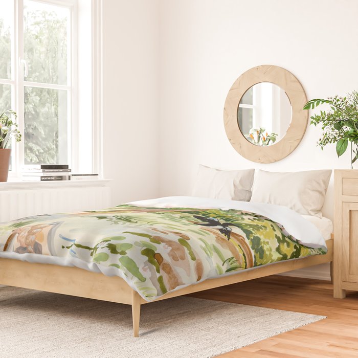 Canoeing on the Pond Duvet Cover Gallery Image 2