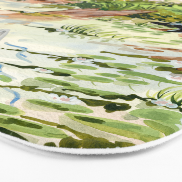 Canoeing on the Pond Bath Mat Gallery Image 3