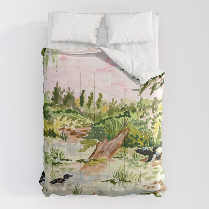 Canoeing on the Pond Comforter Gallery Image 6