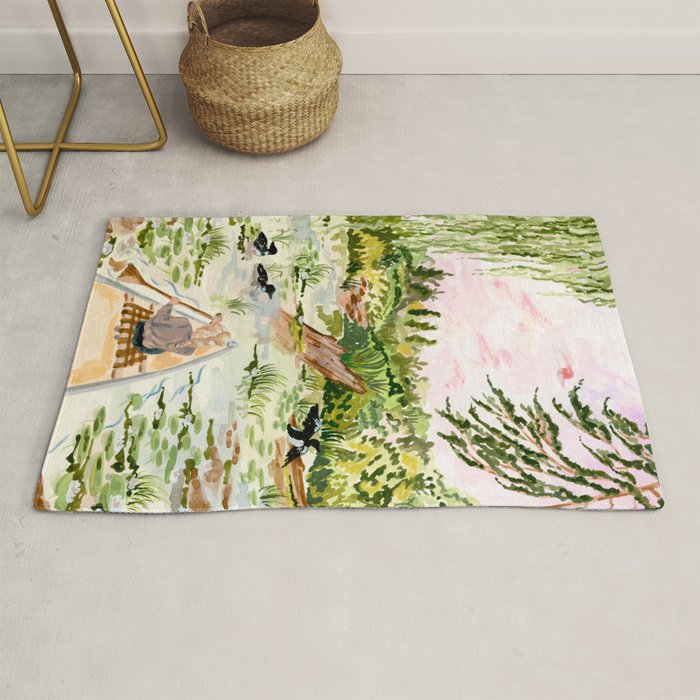 Canoeing on the Pond Rug Gallery Image 1
