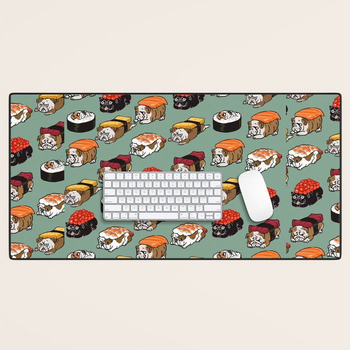 Sushi English Bulldog Desk Mat Gallery Image 1