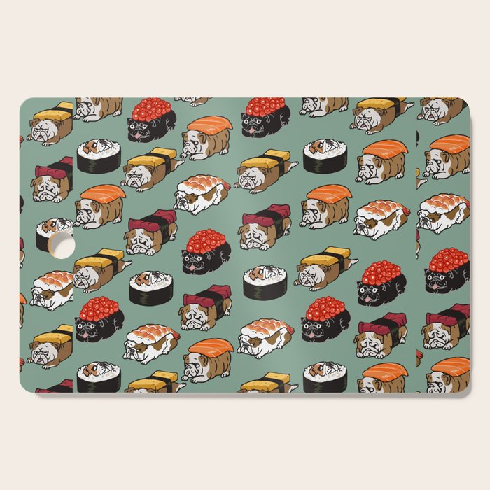 Sushi English Bulldog Cutting Board Gallery Image 1