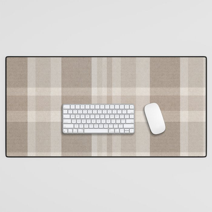 Checkered, Plaid Prints, Warm Brown Desk Mat Gallery Image 1