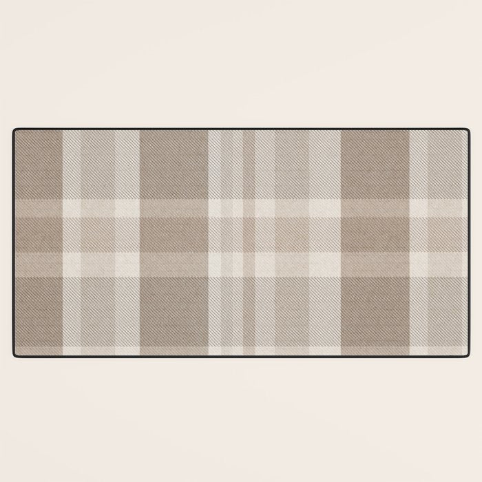Checkered, Plaid Prints, Warm Brown Desk Mat Gallery Image 3