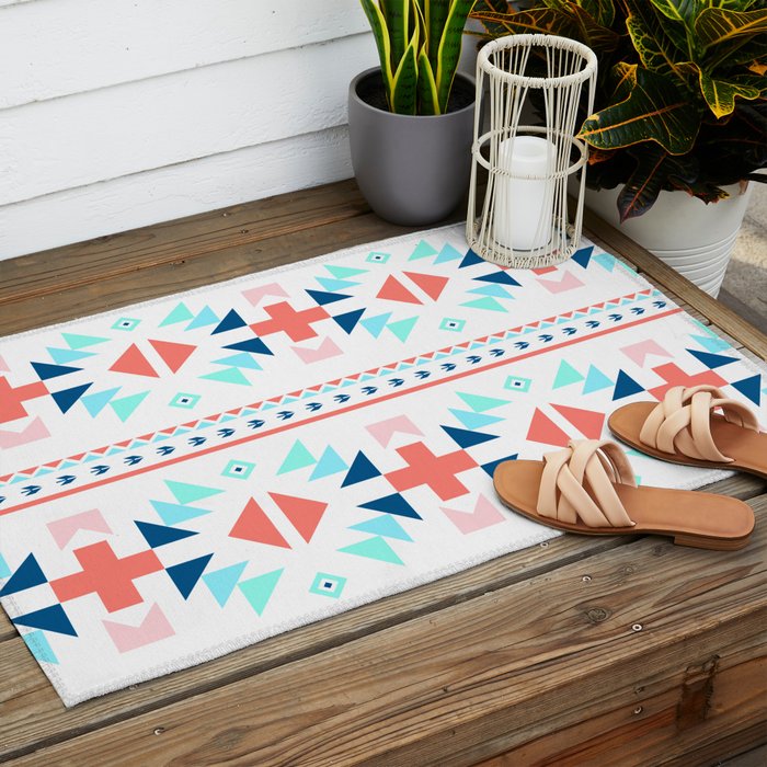 geometry navajo pattern Outdoor Rug Gallery Image 2