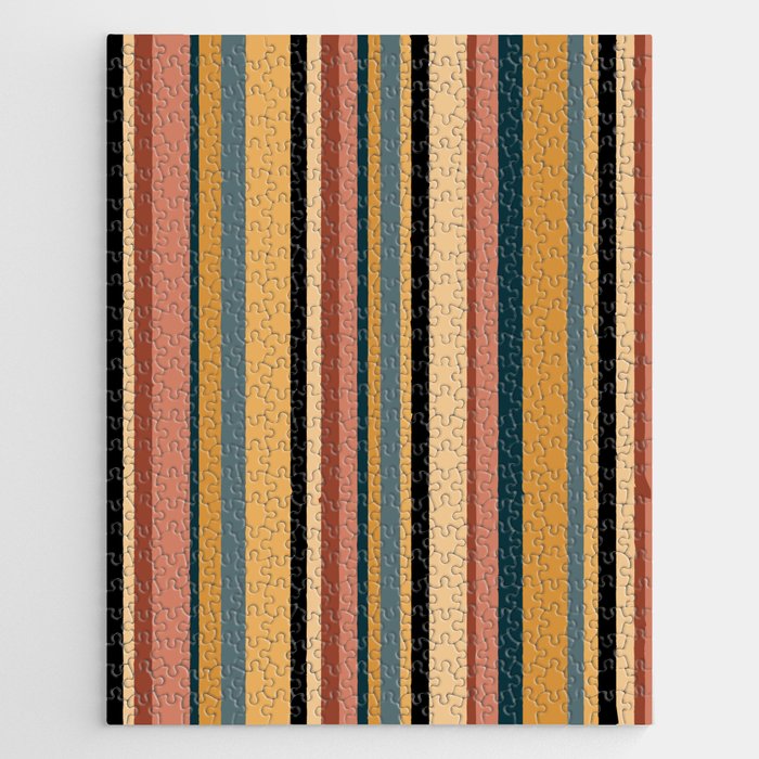 Classic Stripes X - Vintage Neutral Jigsaw Puzzle Gallery Image 1