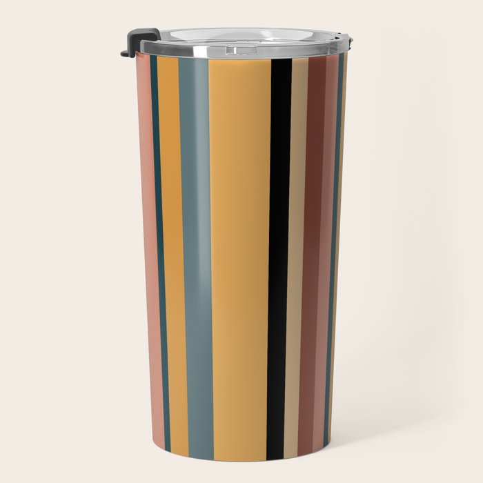 Classic Stripes X - Vintage Neutral Travel Mug Gallery Image 3