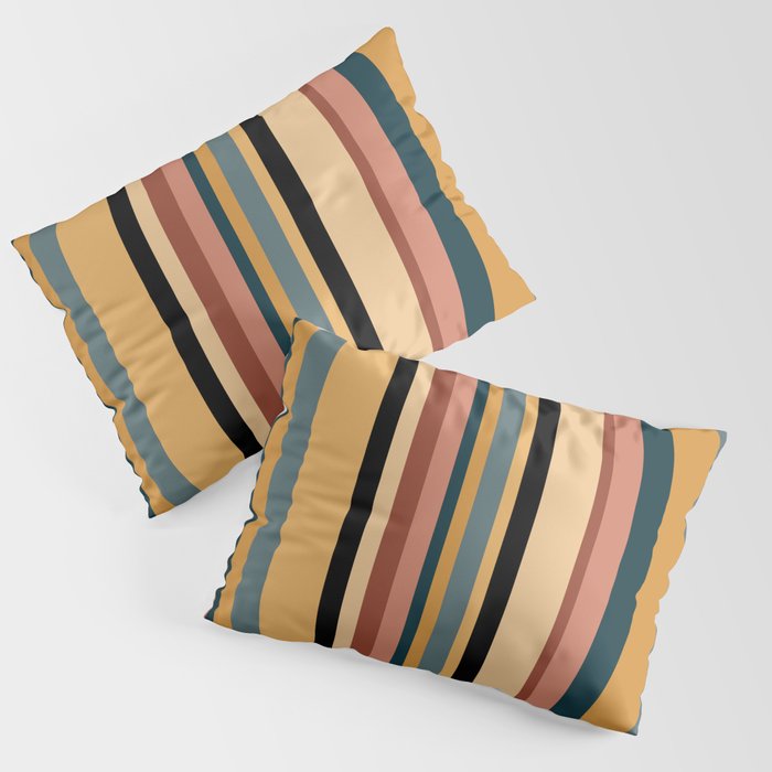 Classic Stripes X - Vintage Neutral Pillow Sham Gallery Image 3