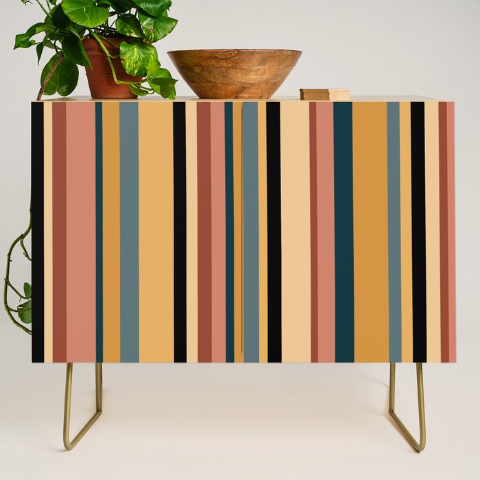 Classic Stripes X - Vintage Neutral Credenza Gallery Image 1