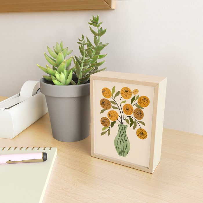 Gold and Green Bouquet Mini Art Print Gallery Image 2