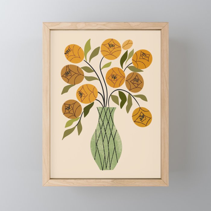 Gold and Green Bouquet Mini Art Print Gallery Image 1