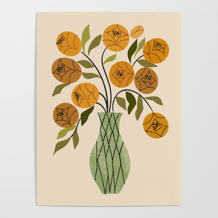 Gold and Green Bouquet Poster Gallery Image 4