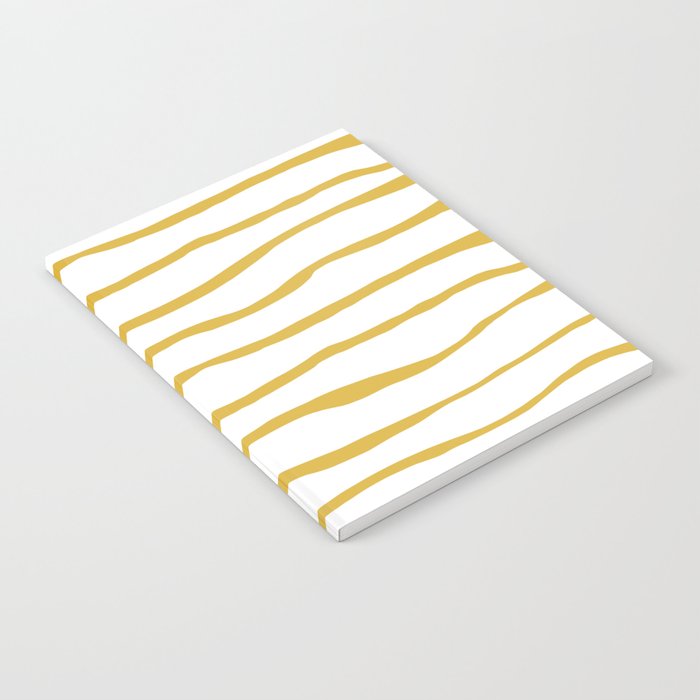 Organic Paper Stripes in Light Mustard and White Notebook Gallery Image 2