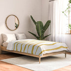 Organic Paper Stripes in Light Mustard and White Comforter Gallery Image 2