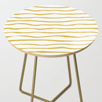 Organic Paper Stripes in Light Mustard and White Side Table Gallery Image 2