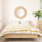 Organic Paper Stripes in Light Mustard and White Duvet Cover Gallery Image 3