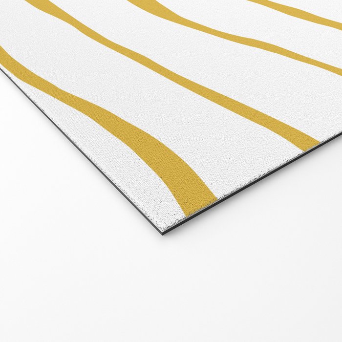 Organic Paper Stripes in Light Mustard and White Welcome Mat Gallery Image 2