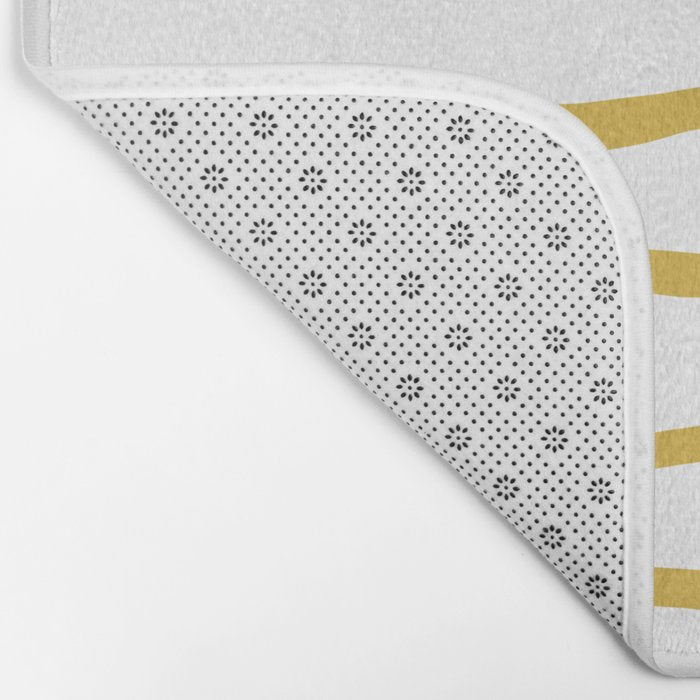 Organic Paper Stripes in Light Mustard and White Bath Mat Gallery Image 2
