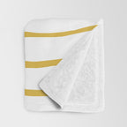 Organic Paper Stripes in Light Mustard and White Throw Blanket Gallery Image 3