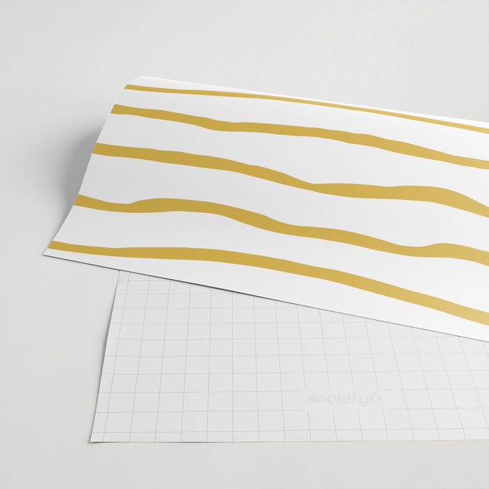 Organic Paper Stripes in Light Mustard and White Wrapping Paper Gallery Image 2