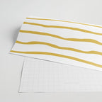 Organic Paper Stripes in Light Mustard and White Wrapping Paper Gallery Image 2