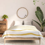 Organic Paper Stripes in Light Mustard and White Comforter Gallery Image 3
