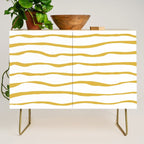 Organic Paper Stripes in Light Mustard and White Credenza Gallery Image 1