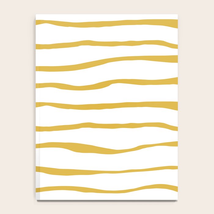 Organic Paper Stripes in Light Mustard and White Notebook Gallery Image 4
