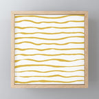 Organic Paper Stripes in Light Mustard and White Mini Art Print Gallery Image 1