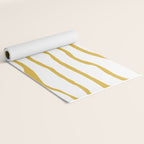 Organic Paper Stripes in Light Mustard and White Yoga Mat Gallery Image 2